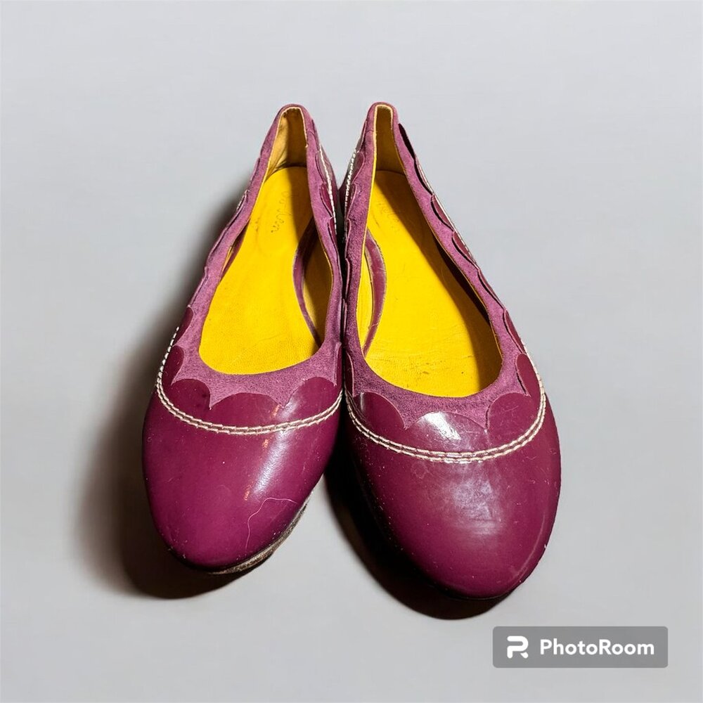 Boden EU 38 scalloped purple ballet flats